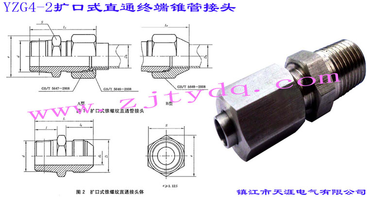 YZG4-2擴(kuò)口式直通終端錐管接頭Flared Couplings-Male