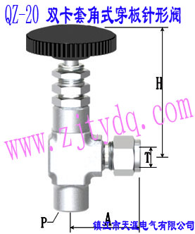 QZ-20 雙卡套-內螺紋角式穿板針形閥QZ-20 Double-collet and Femals Screw Angle Pattern Wall-separting Needle Valve