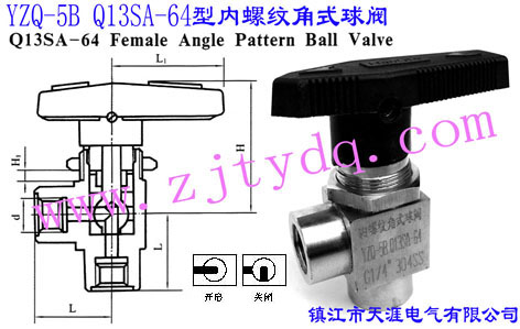 YZQ-5B Q13SA-64�̓�(n��i)�ݼy��ʽ���yYZQ-5B Q13SA-64 Female Angle Pattern Ball Valve