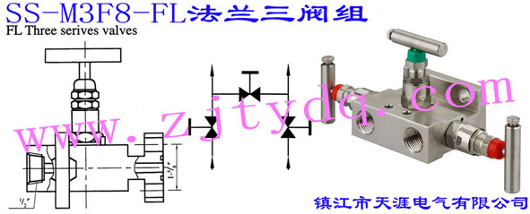 SS-M3F8-FL法蘭三閥組SS-M3F8-FL Flange Three Series Valve